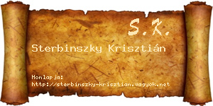 Sterbinszky Krisztián névjegykártya