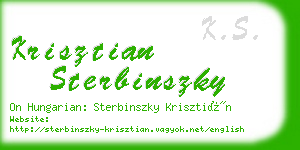 krisztian sterbinszky business card